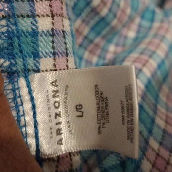 Arizona Jeans Co Girl's Flannel Button down shirt 14/16 - Picture 6 of 6